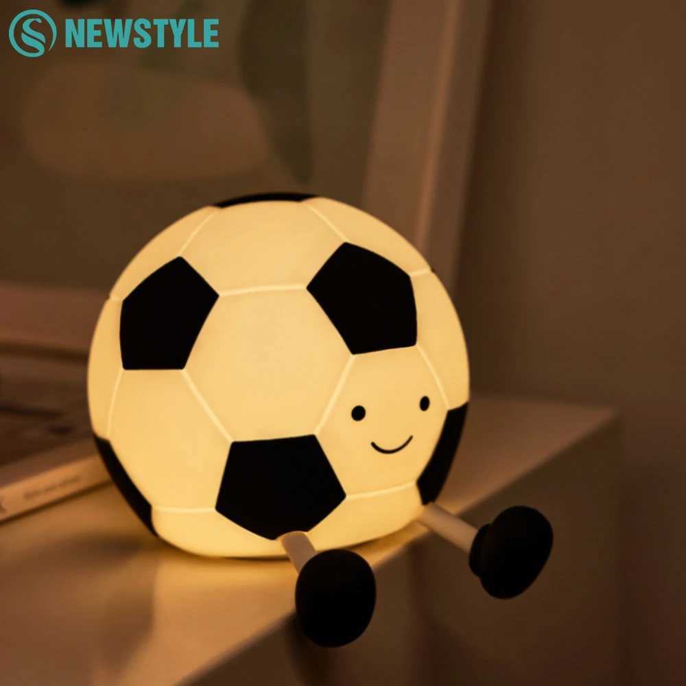 Novelty Football Silicone Night Light Rechargeable Sleeping Night Lamp with 3 Level Dimmable Nursery Bedside Lamp For Room Decor C251122