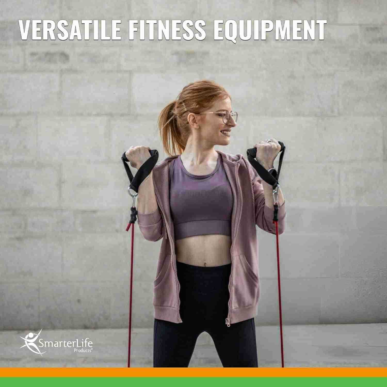 Resistance Bands with Handles Physical Therapy Strap Exercise Band to Tone Arms Legs Chest Booty 5 Exercise Bands with Handles Ankle Straps NoSlip Doo