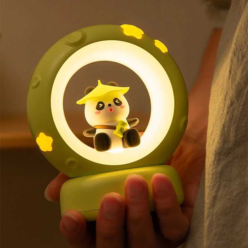 LED Night Light Panda Astronaut Bedside Sleeping Night Lights USB charging Silicone Children Gife Eye Protection Lamp Lighting C250912