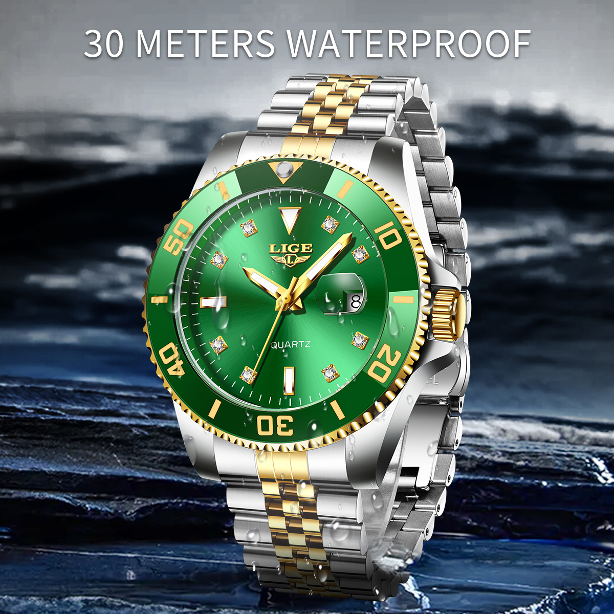 The latest model in 2025 Eco-Friendly Aquatic Sports Accessory: High-end Green Digital Male Smartwatch