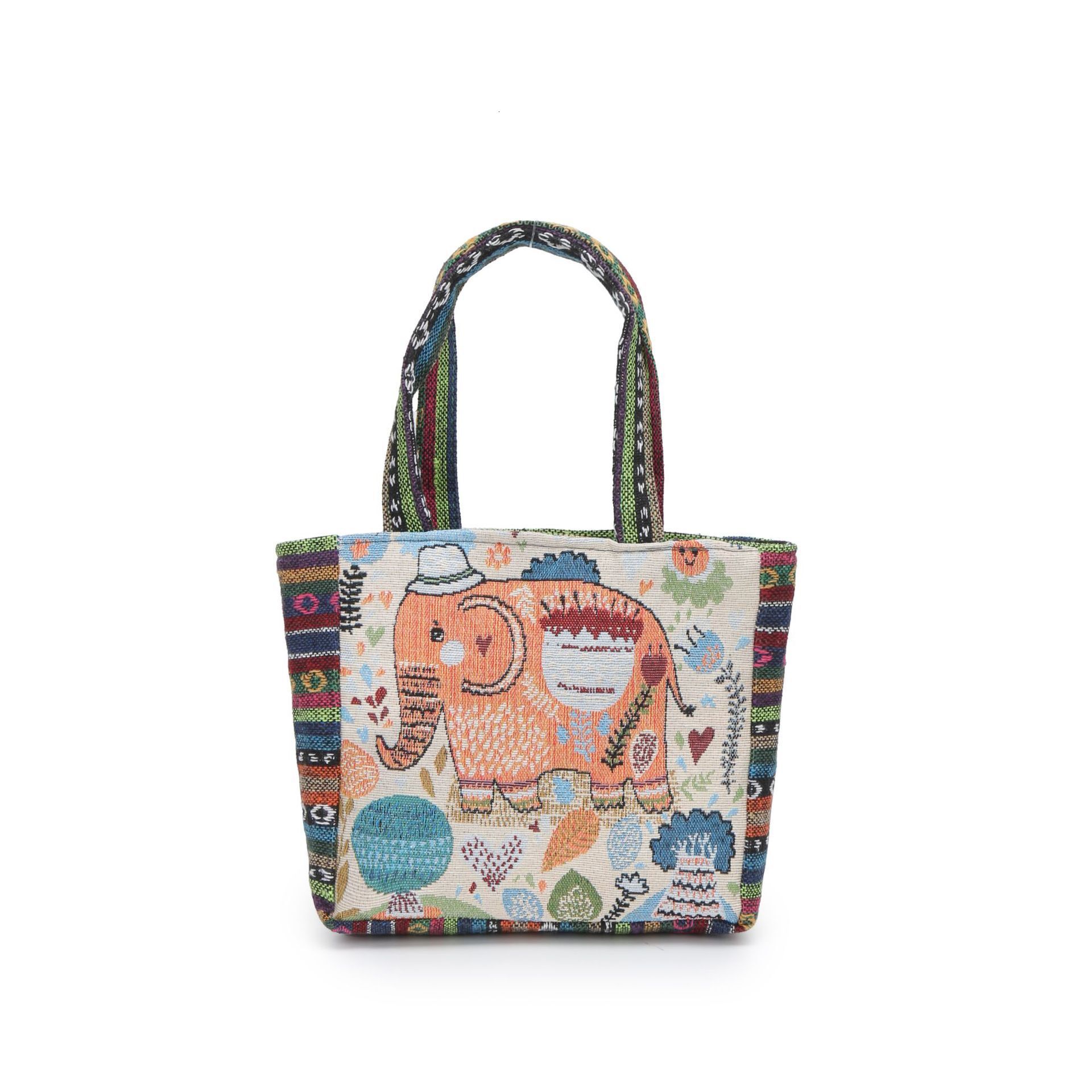 Ethnic Style Embroidered Handbag Free Shipping Artistic Retro Single Shoulder Bag For Women Large Capacity Designer Bag Double Sided Embroidered Bag L