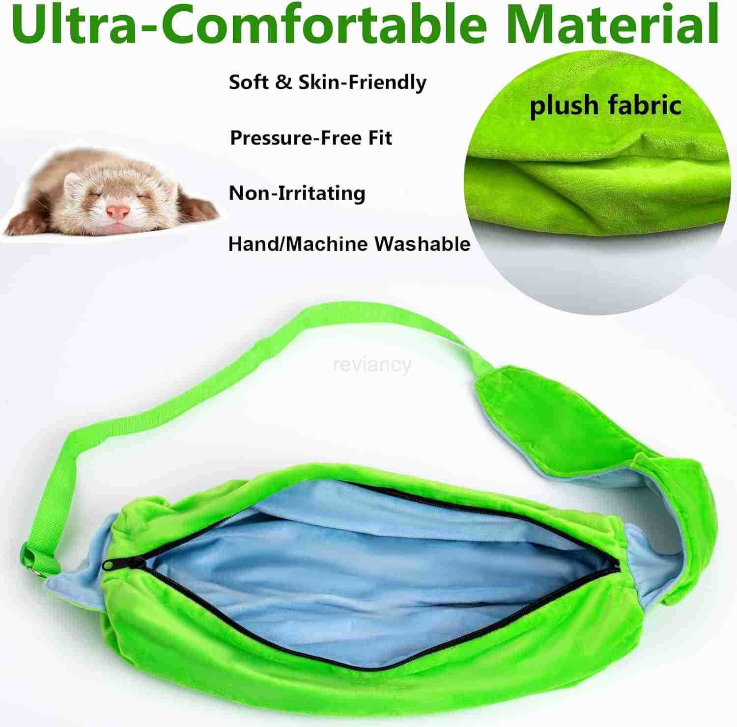 Sling Carrier Small Pet Bag with Adjustable Strap Cozy Bunny Carrying Travel Cuddler HandsFree Bonding Pouch Front for Guinea Pig Puppy Kitten Small A