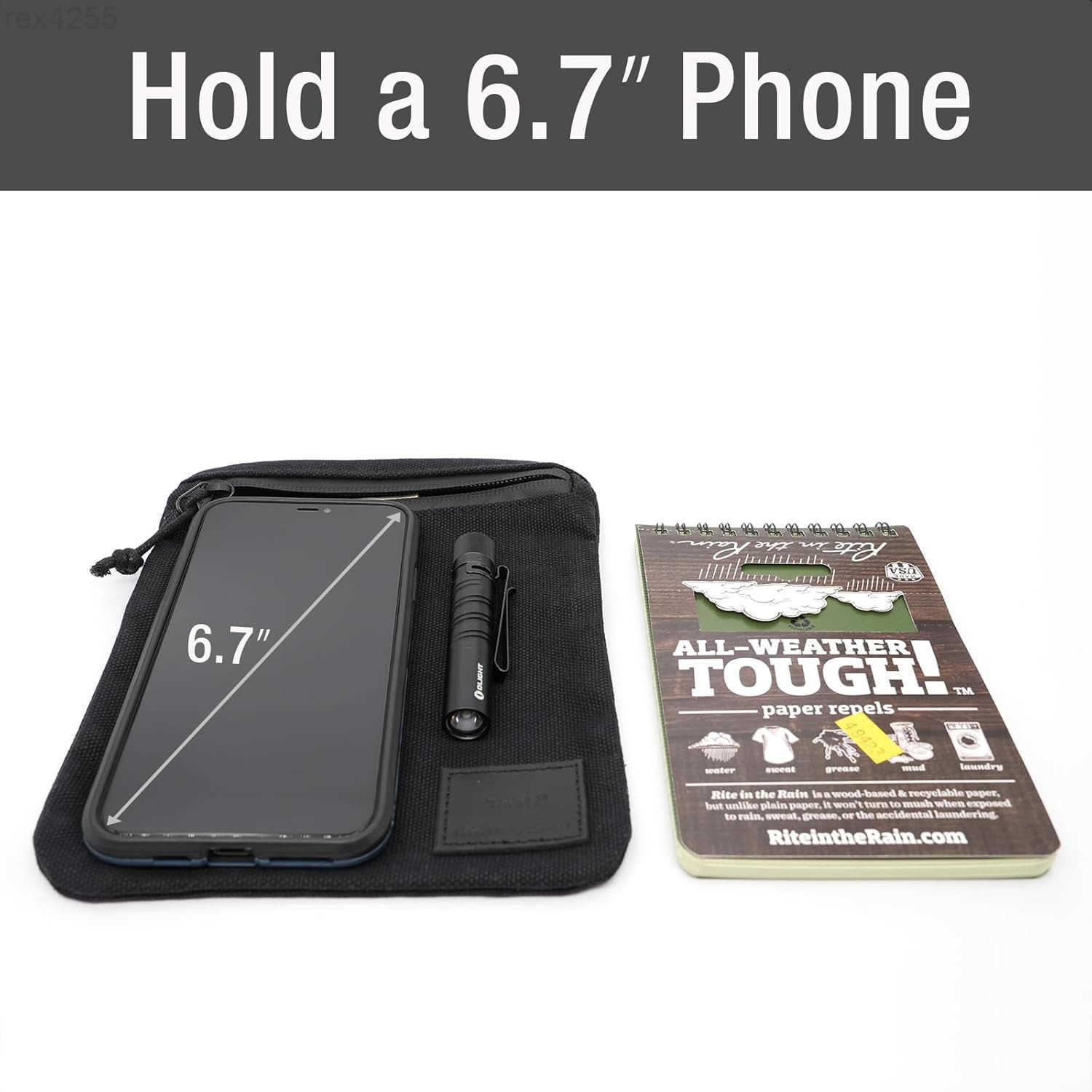 Belt Pouch for Men Women YKK Zippers EDC Belt Pouch Bag Waist Pack for Hiking Traveling Outdoors Water Resistant Tough Waxed Canvas BlackW250912