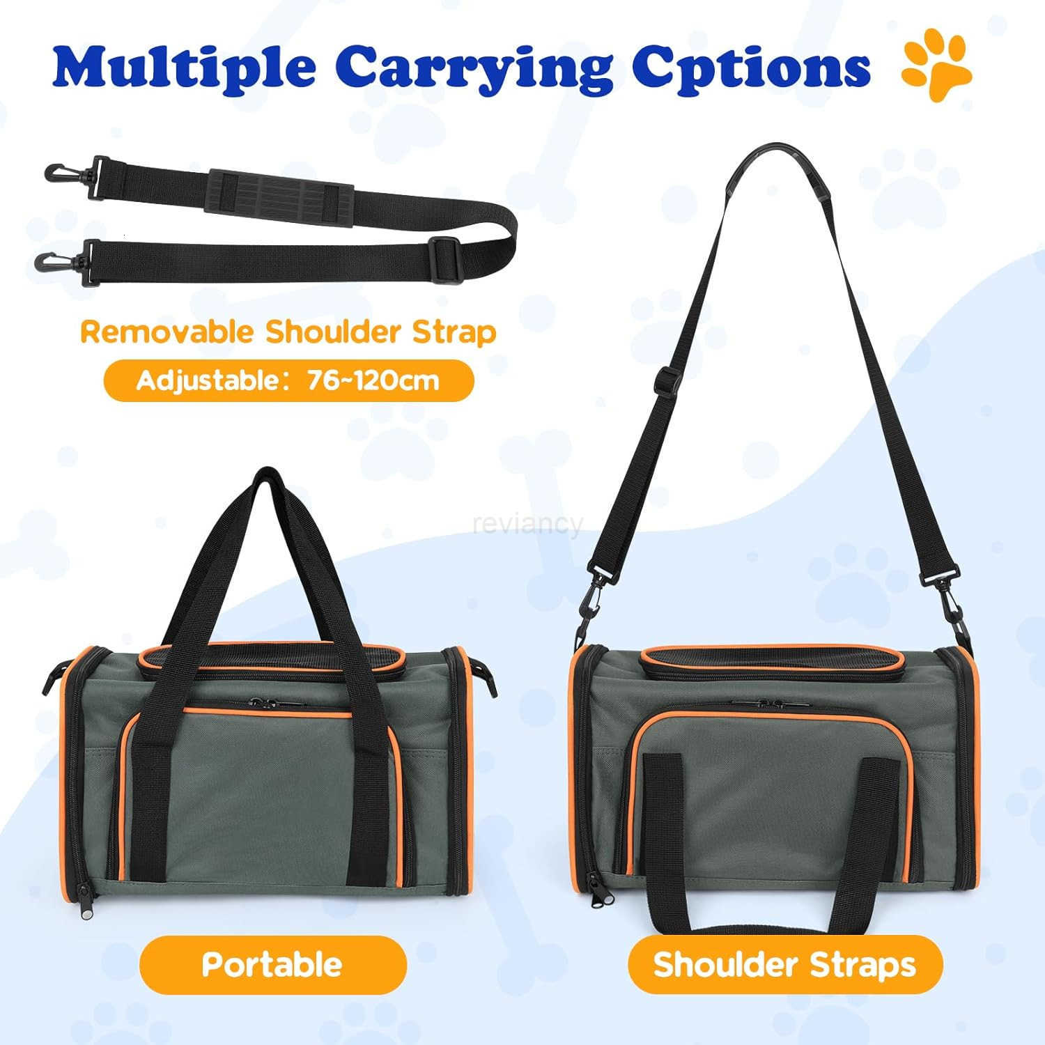 Pet Carrier Airline Approved Soft Sided Collapsible Portable Pet Travel Carrier Foldable Waterproof Cat Carrier with Removable Pad for Small Cats and 