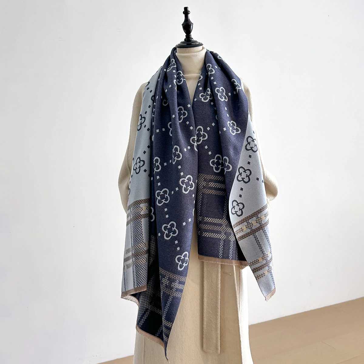 Luxury Winter Scarf for Wen Faux Cashmere Warm Pashmina Thick Soft Shawl Wrap Fem Brand Foard Stylish Bufanda Stole X250912