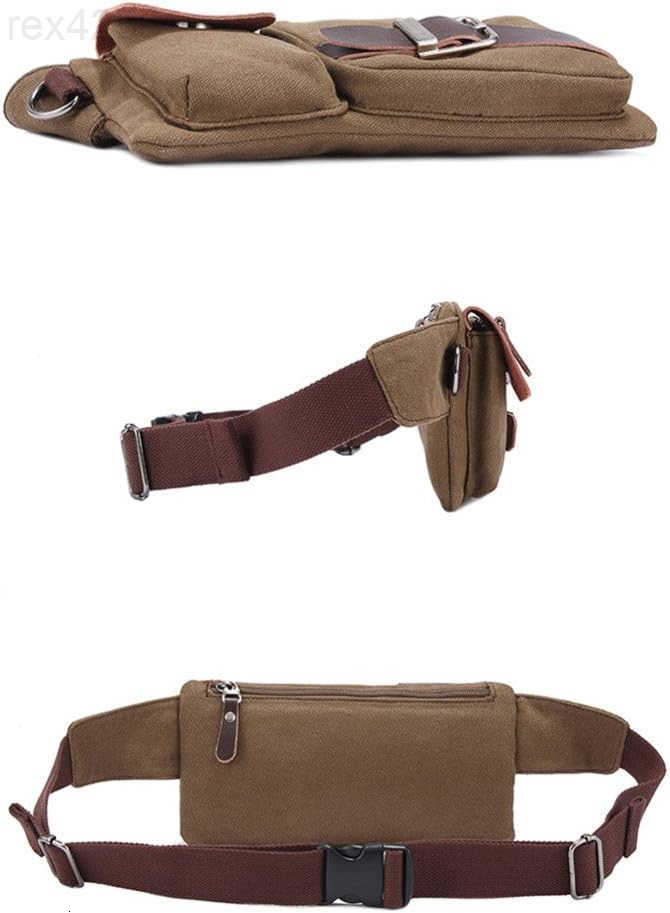 Vintage Mens Waist Bag Sports Waist Pack Bum Bag Security Money Waist Day Pack Pouch Hip Belt Bag Bumbag CoffeeW250912
