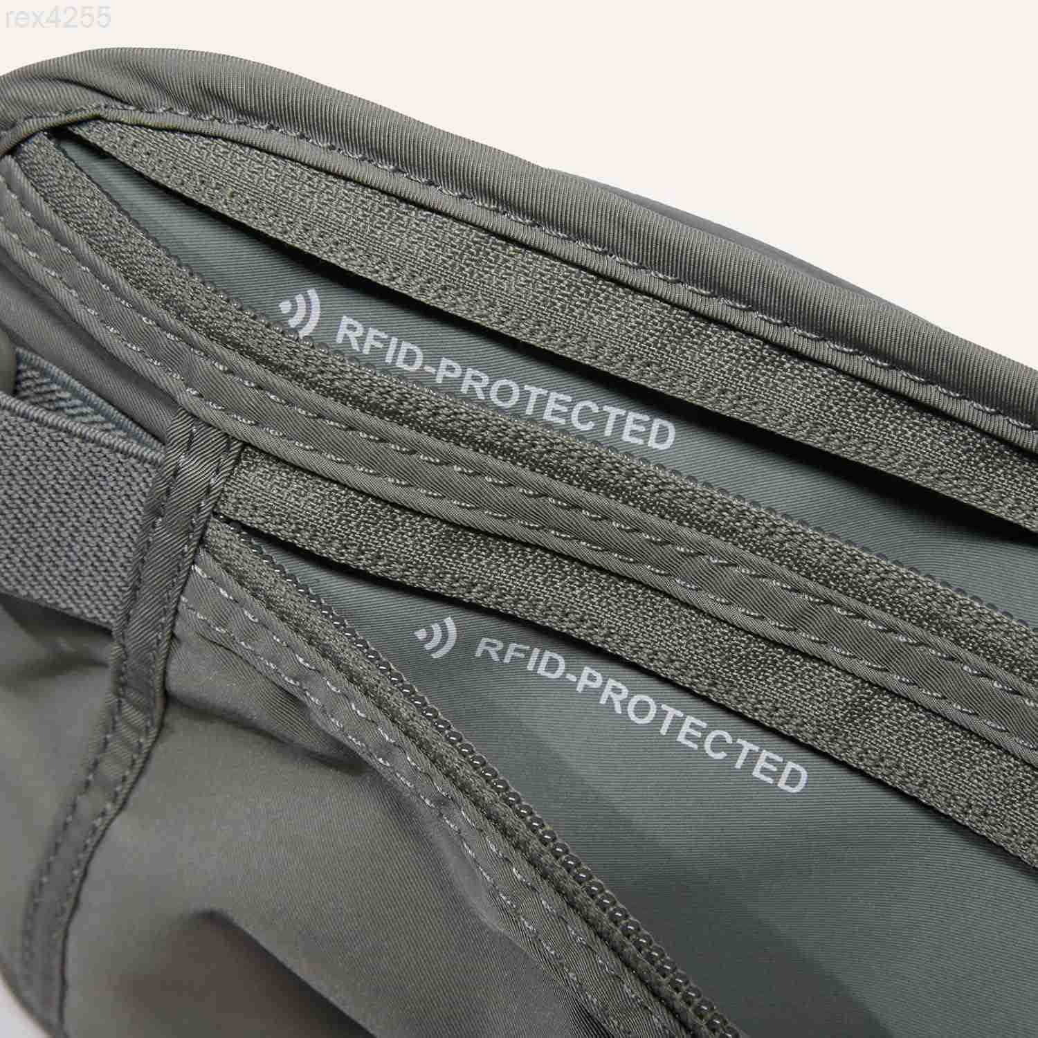 RFID Blocking Travel Money Belt Hidden Waist Pouch for Passport Cash Cards Slim Belt Bag for Men and WomenW250912