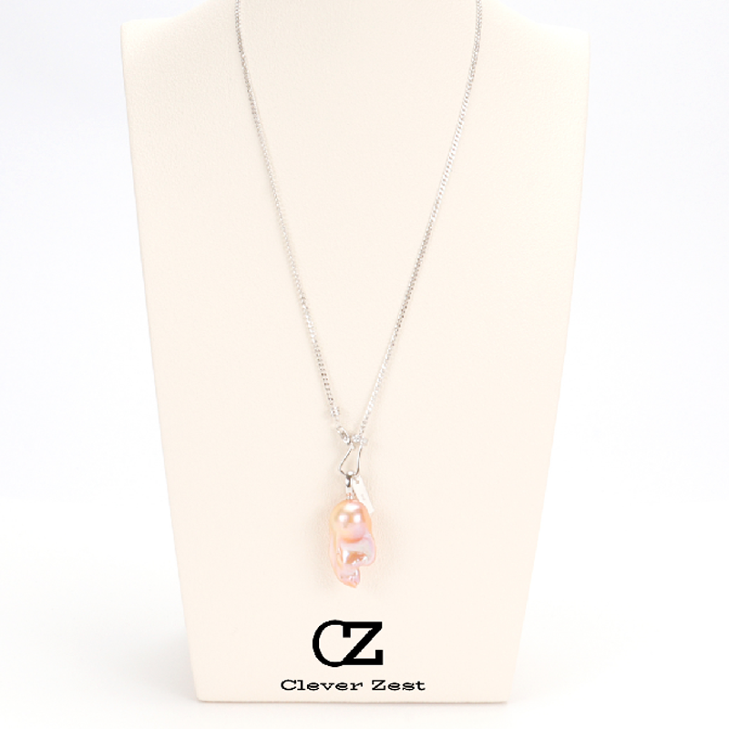 Natural Freshwater Baroque Pearl Necklace Sterling Silver Freshwater Pearl Necklace Stylish Layered Look Valentine's Day Gift