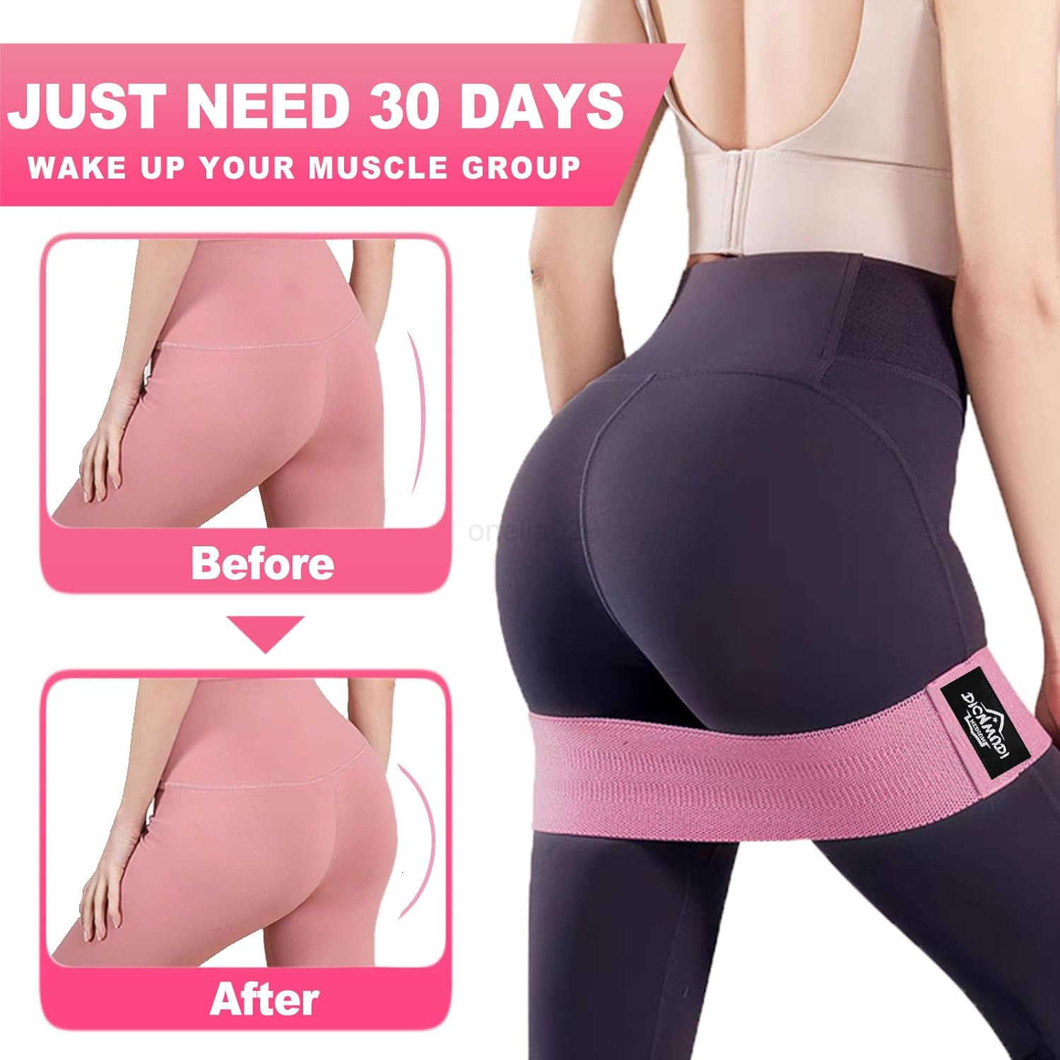 Fabric Resistance Bands for Working Out 6Pack NonSlip Exercise Bands for Women and Men Fabric Booty Bands for Home Fitness Pilates Stretching W250912