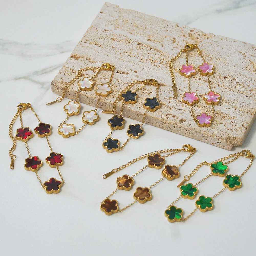 ALTERA GoldPlated Stainl Steel Plant Flower Bracelet With Five Petals Wens Luxury Gifts Bracelets Adjustable S250912