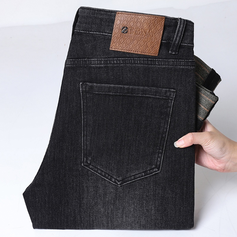 Men's Jeans Autumn Winter Men Slim Fit European American High-end Brand Small Straight Pants XW2189-99