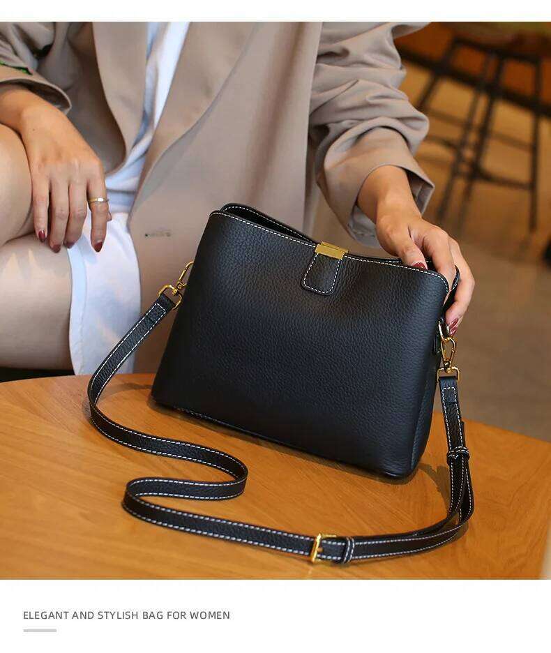 Designer Bags Women's Genuine Leather Handbag Bucket Style Casual Lady Fashion Shoulder Crossbody Messenger Bag For Girls 2025 Hot Sale Luxury Ba