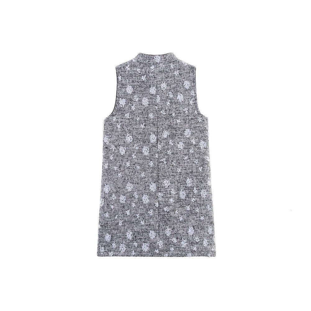 DHEssentials Summer New French Socialite Elegant Heavy Craft Chanel Style Beaded Sleeveless Dress