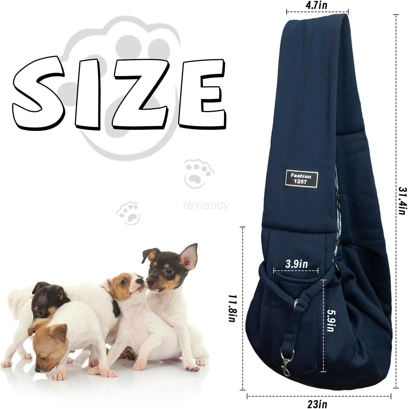 Dog and Cat Sling Carrier Dog Carrier with Adjustable Opening Strap Travel Bag for Small Dogs and Cats Outdoor Travel Sling Carriers BlueW250912