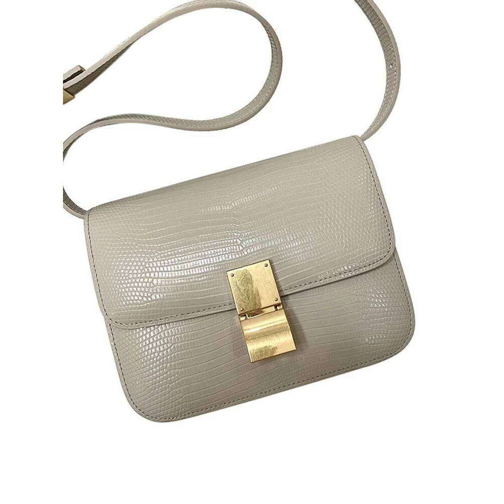 New Women Small Box Single Shoulder Handbag Solid Fashion Brand Cow Split Leather Flap Tofu Bags Ladies Sling Messenger Bag