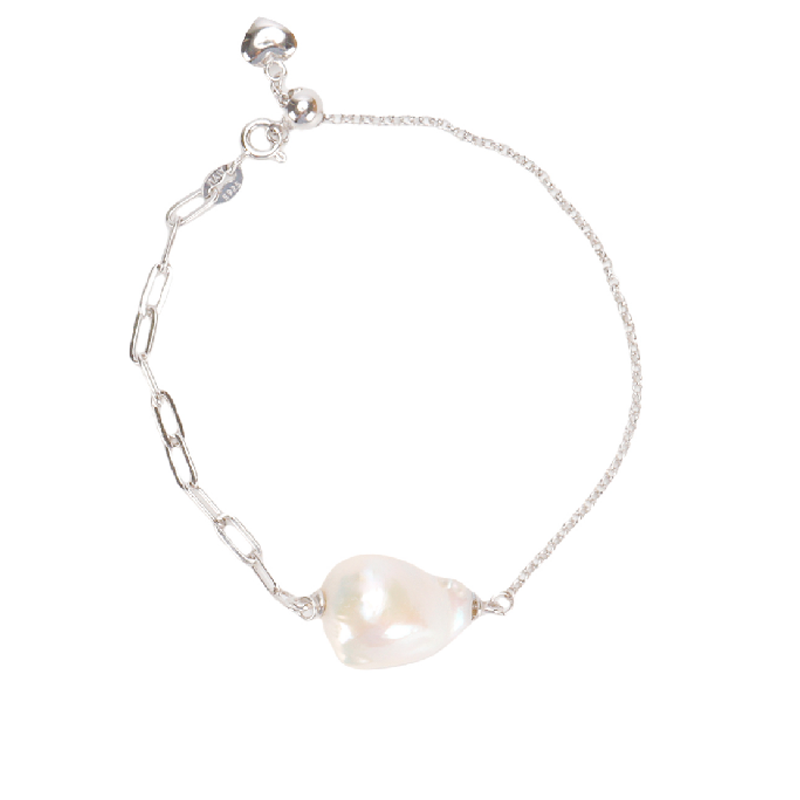 Natural Freshwater Baroque Pearl Bracelet Sterling Silver Freshwater Pearl Bracelet Stylish Layered Look Valentine's Day Gift
