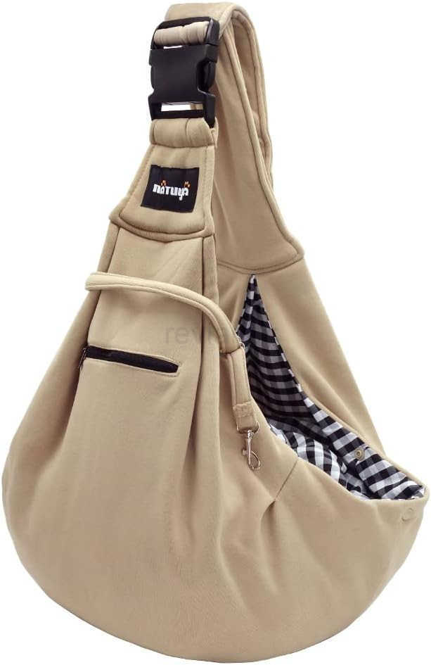 Small Dog Carrier Sling Cat SlingAdjustable Strap Hand Free Pet Puppy for Outdoor Traveling Subway ApricotW250912