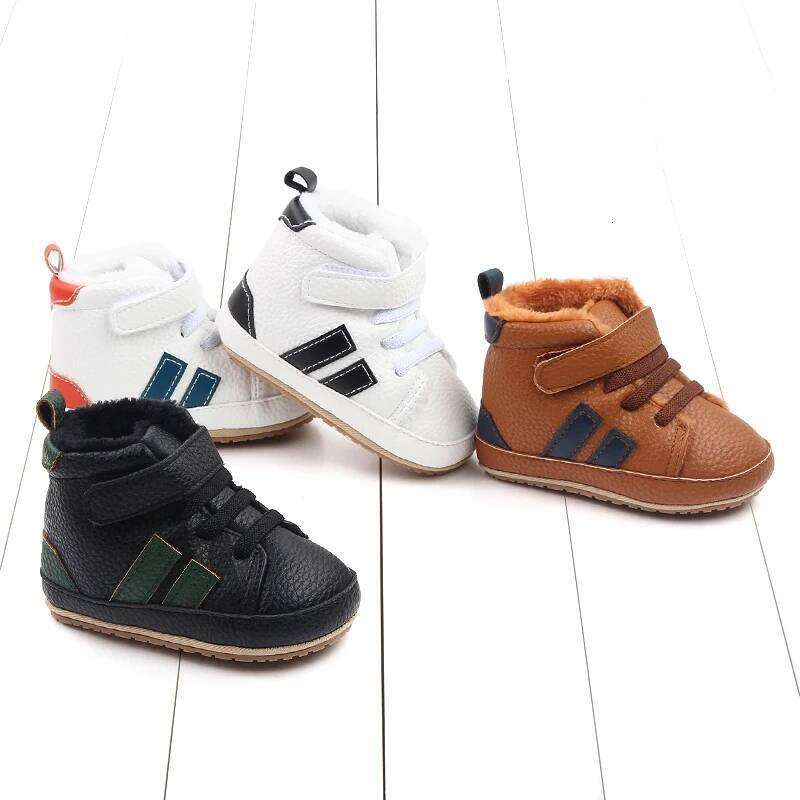 Baby Winter and Autumn Toddler Infant First Walking Shoes Ankle-covered TPR Sole Anti-slip Soft PU 2023 New Arrival 11cm12cm13cm