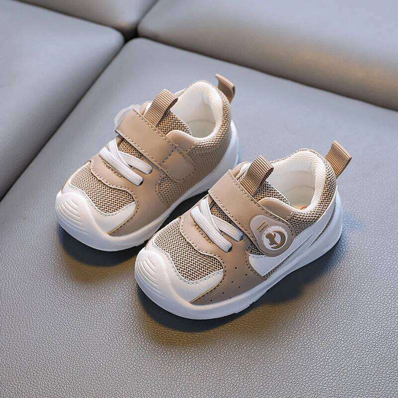 Boys Girls Spring and Fall New 1-2 Years Old Breathable Leather Walking Shoes Fashion Simple Baby Lightweight Sneakers