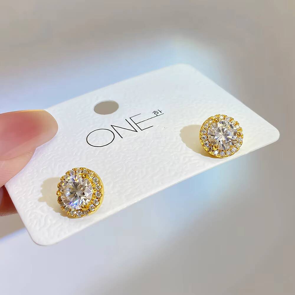 8*8MM VVS Moissanite Diamond Wedding Stud Earrings Screw Back Post for Women and Men