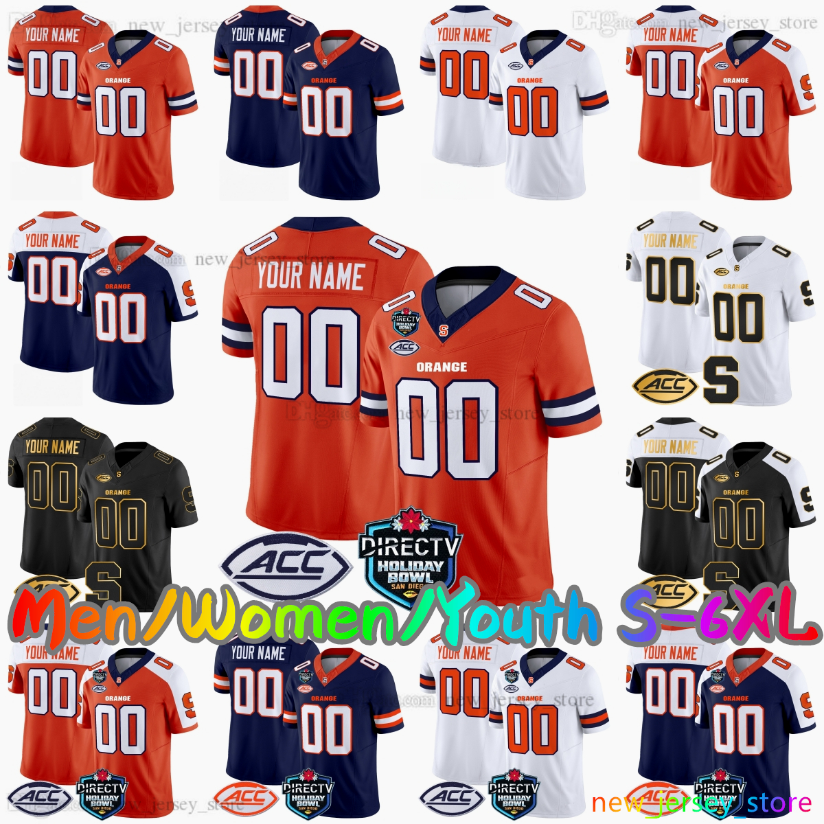 2025 Custom S-6XL Syracuse Orange College Football Jersey 9 Steve Angeli 6 Yasin Willis 89 Dan Villari 2 Duce Chestnut 24 Will Nixon 8 Tyshawn Russell Stitched Jerseys