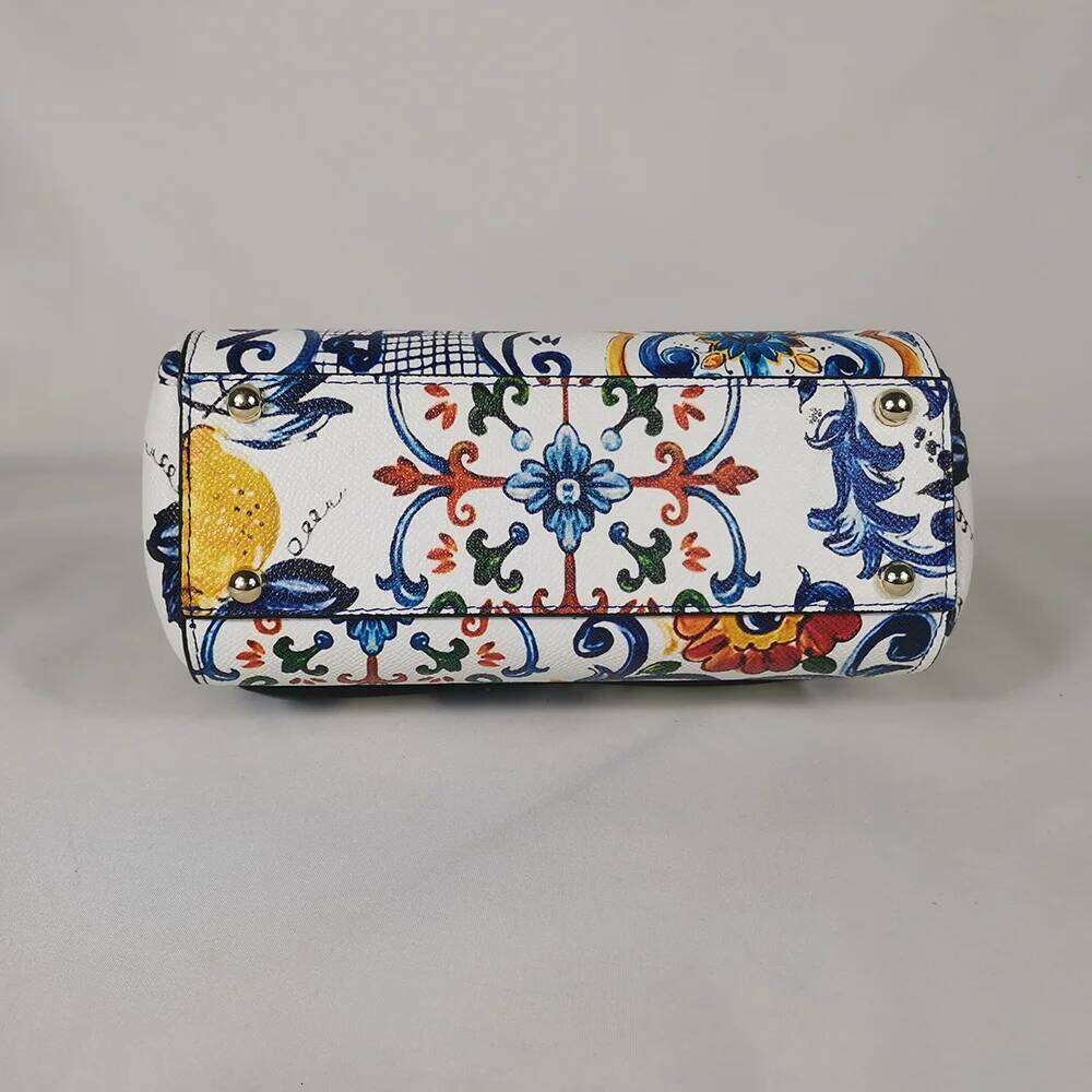 Shoulder Bags Handbags Leather Women's Messenger Bag Designer Lemon White Flowers