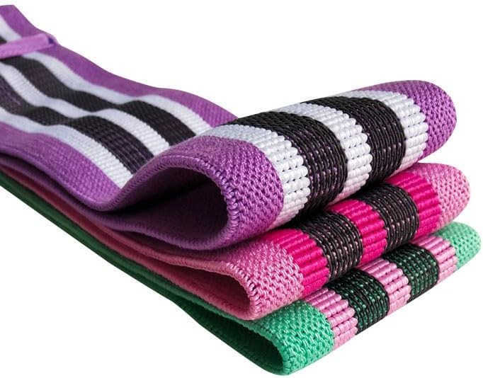 Resistance Bands Set 3Piece Fabric Booty Bands for Women Men NonSlip Workout Bands for Glutes Legs Yoga Includes Instruction Manual W250912