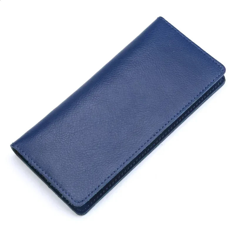 Cow Split Leather Men Long Wallet Women Long Purse Male Slim Money Bag Female Credit Card Holder Thin Two Fold Clutch For Ladies250906