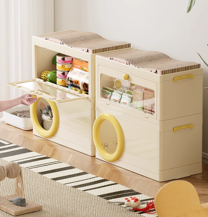 Ergonomic Cat Nap Pod: Multi-functional Pet Home w/Scratch Surface