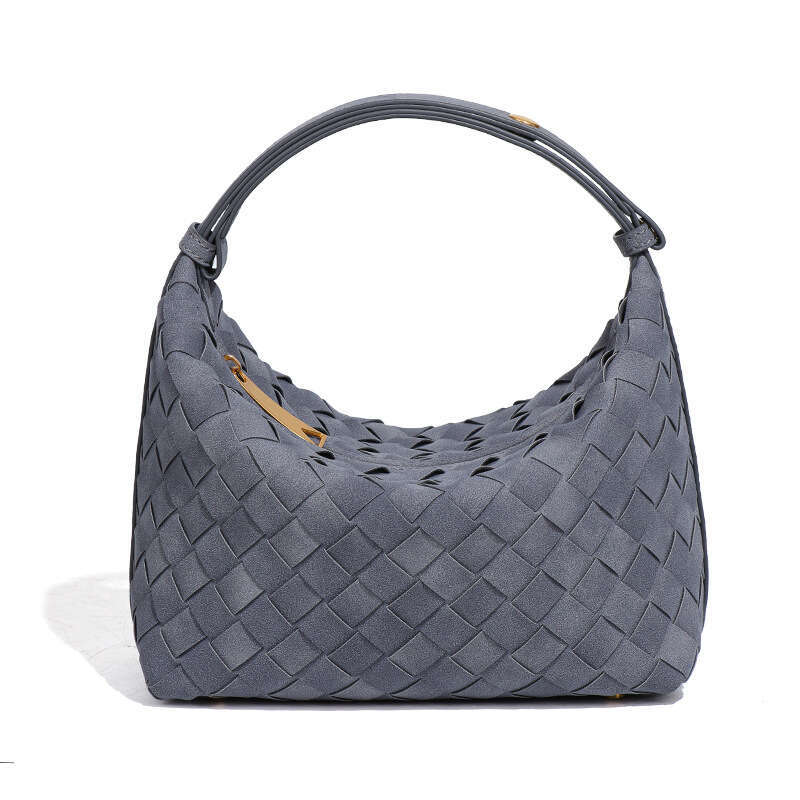 Women's High-End Lunch Box Niche Design Autumn Winter Matte Material Underarm Woven Shoulder Bag Handbag