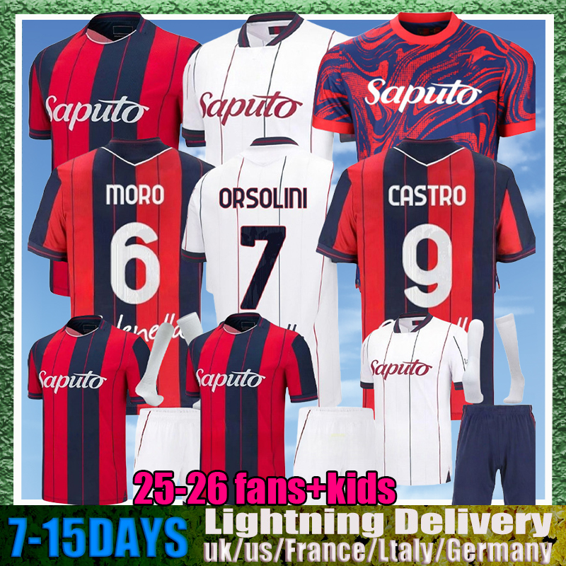 25 26 Bologna Soccer Jerseys CASTRO AEBISCHER MORO FREULER ORSOLINI CAMBIAGHI NDOYE DALLINGA FERGUSON FABBIAN Men Kids Kit Sets football S-4XL