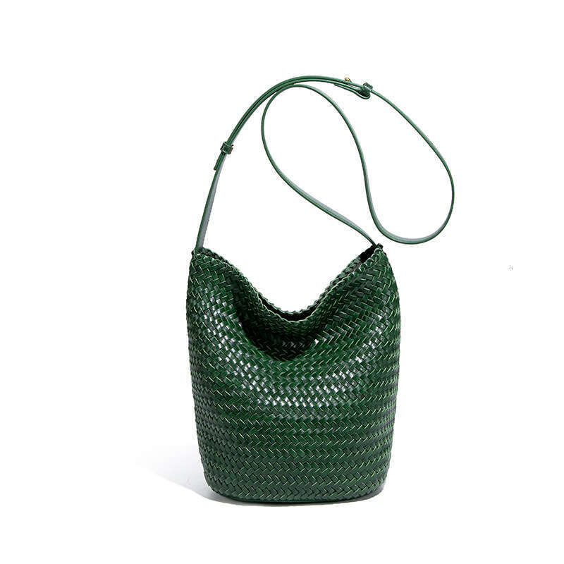New High-End Handwoven for Women Tote Large Capacity Shoulder Handbag Bucket Crossbody Bag