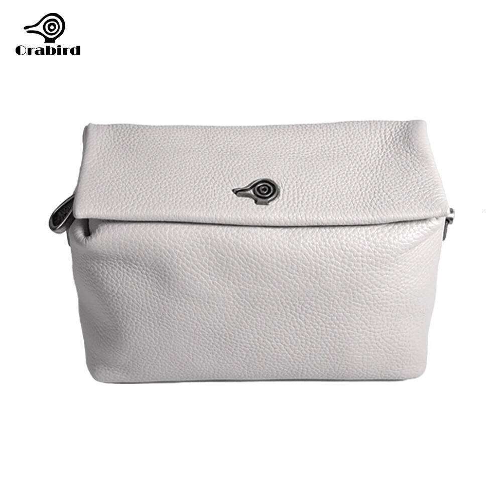 Orabird Ladies Crossbody Bags Soft Genuine Leather Small Cute Fashion Shoulder Handbag Flap Purses Grey Designer