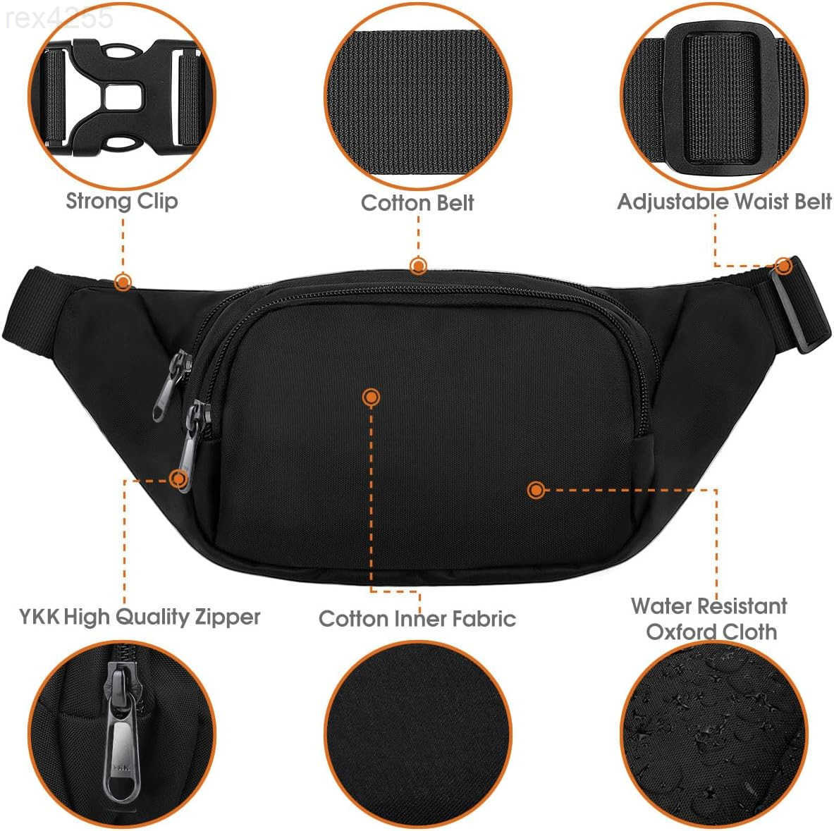 Large Fanny Pack for Women Men Syican Waist bag with 3Zipper Pockets Gifts for Enjoy Sports Traveling Workout Casual HandsFree crossbody bags Fits MAX