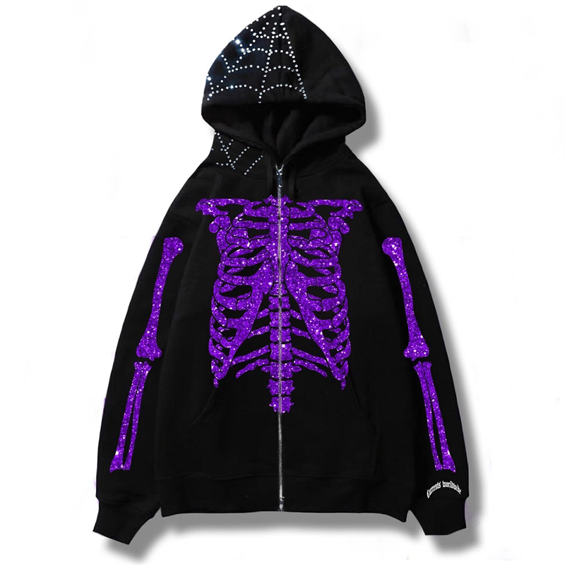 Designer free shipping Mens spider Hoodies Classic fashion trend zipper hoodie casual mens and womens hooded sweatshirt printed hooded jacket men