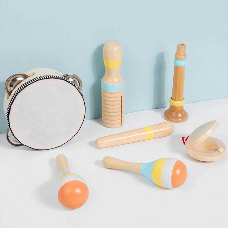 Wooden Musical Instrument Montessori Music Set Baby Children Percussion Instrument Toy Early Educational Knocking Toys for Kids C250912