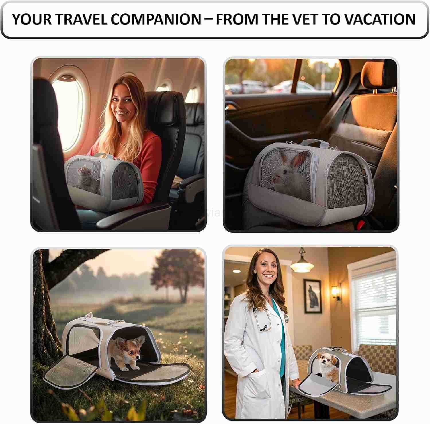 Small Pet Carrier for Cats or Small Dogs Dog Carrier Bag Folding Small Dog Carriers Travel Waterproof Pet Carrier Airline Approved Up to 10 lbs PinkW2