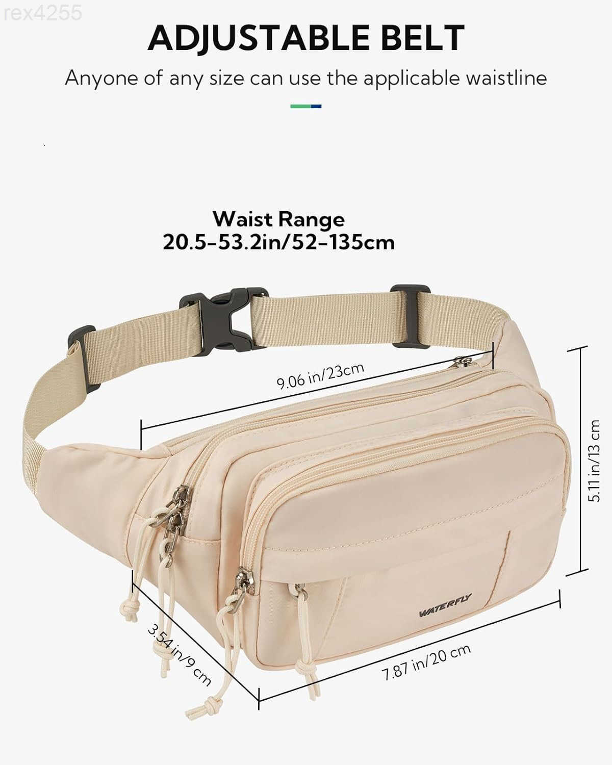 Fanny Pack Waist Packs Large Crossbody Fanny Packs for Women Men with 5 Zipper Pockets Adjustable Strap Waist Bags Hip Pack for Traveling Cycling Runn