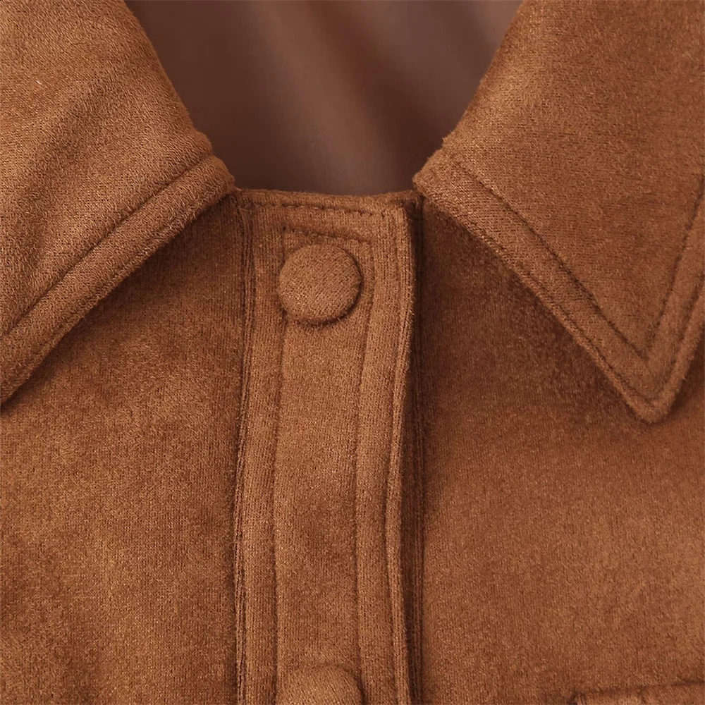 RARF Autumn Womens European and American Style Fashion Niche Button Decoration Suede Jacket Coat 250815
