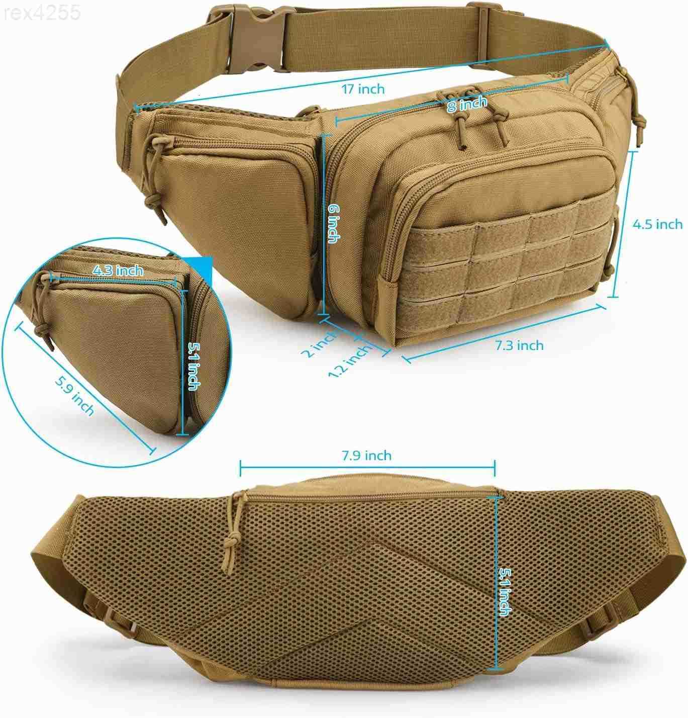 Fanny Pack Gun Holster for Men Adjustable Waist Bag Zippered Pockets Everyday Hip Pouch for Workout Travel Outdoor Running Hunting BlackW250912
