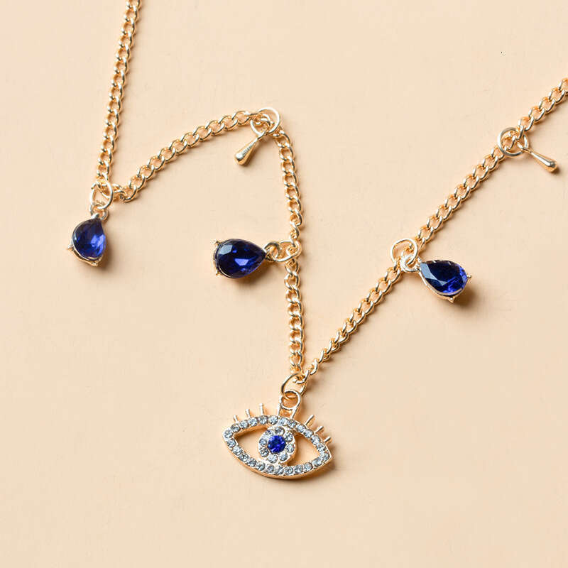Devil's Alloy Necklace European and American Crystal Eye Jewelry Summer Gold-Plated Pendant for Women