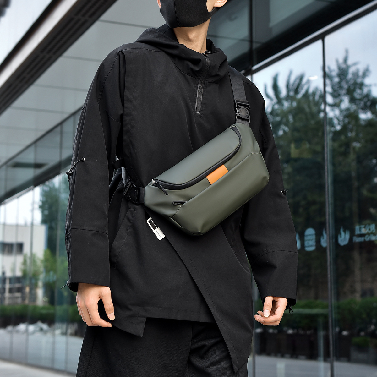 Men S Free Shipping Chest Bag Business Lightweight Casual Versatile Designer Bag Luxury Bag Single Shoulder Bag Japanese Style Commuting Waterproof Cr