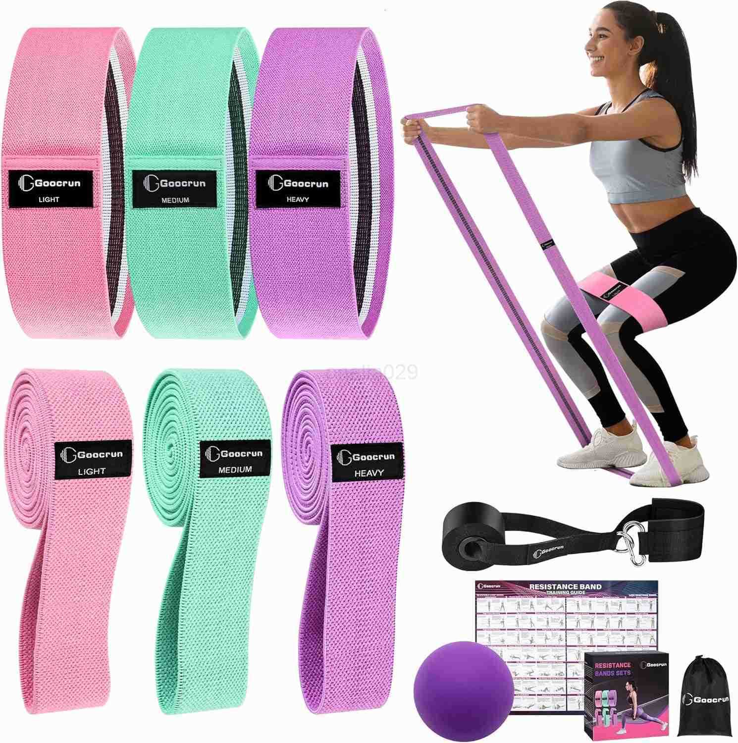 Fabric Resistance Bands for Working Out Wide Booty Belt with Multiple Resistance Levels Yoga Balance Balls Great for HIPS Thighs Exercises with Fitnes