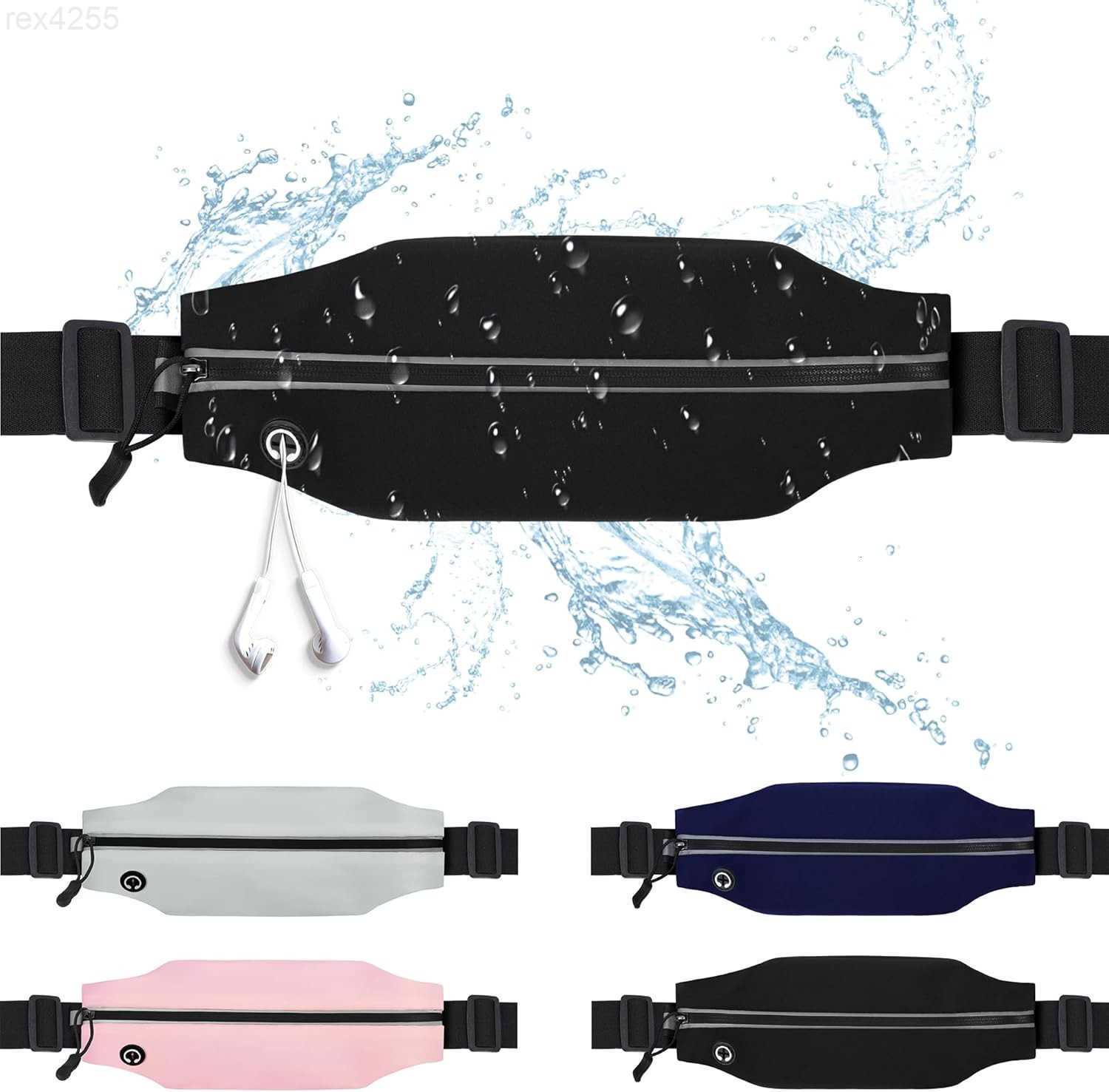 Slim Running Belt For Men and Women Waist Fanny Pack Phone Holder Pouch Bag Reflective Zipper Pocket Workout Cycling FitnessW250912