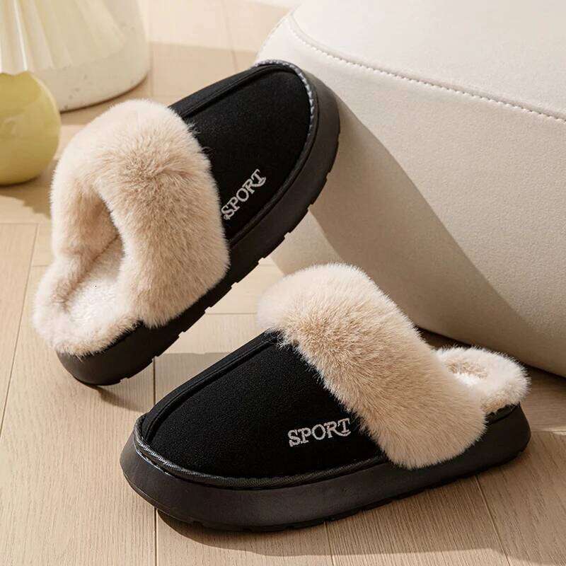 Winter Fluffy Women's Home Slippers Plush Designer Woman Shoes Flats Indoor Casual Warm Fuzzy Fur Slides Elegant Soft New