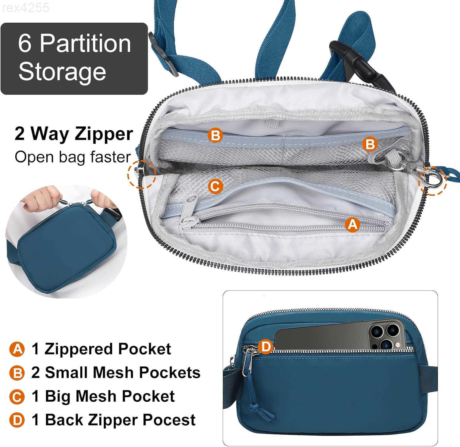 Mini Belt Bag for Women RFID Small Fanny Pack Womens Fashion Waist Packs with Extender Strap Crossbody Bum BagsW250912