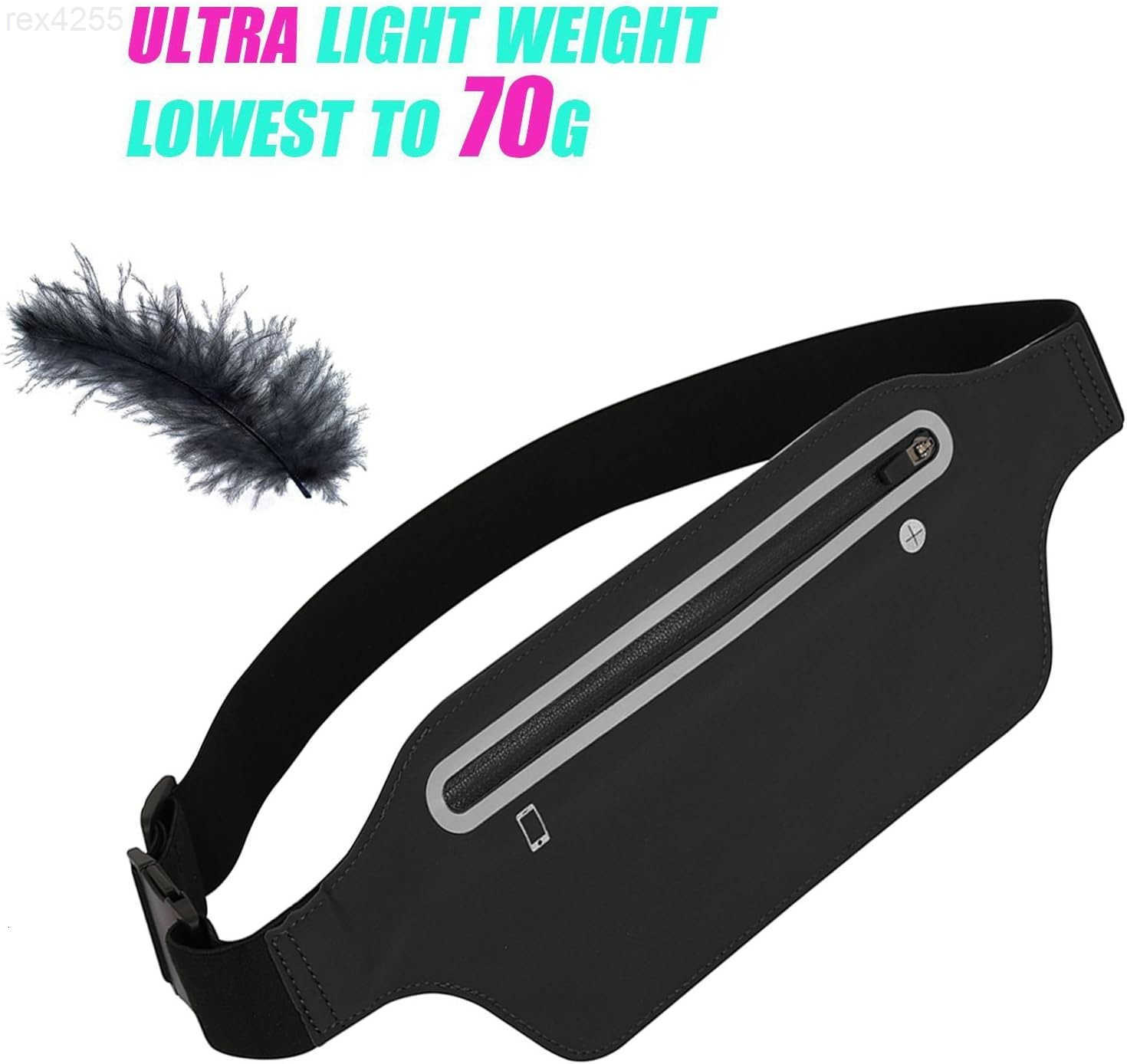 Fanny Packs for Women Waterproof Fanny Pack for Men Adjustable Running Belt Waist Pack Slim Expandable Pocket Belt Black iPhone Running Holder Cell Ph