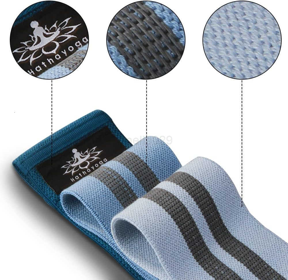 Yoga Large Resistance Band145 x315Fabric Exercise Loop Bands with Instruction Guide and Carry Bag Set of 3 W250912