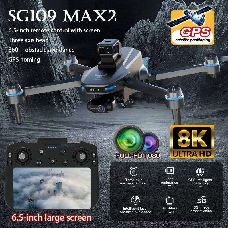 New SG MAX GPS Drone With K Camera Axis Gimbal WIFI Laser Obstacle Avoidance Screen Remote G FPV Brushless RC Dron