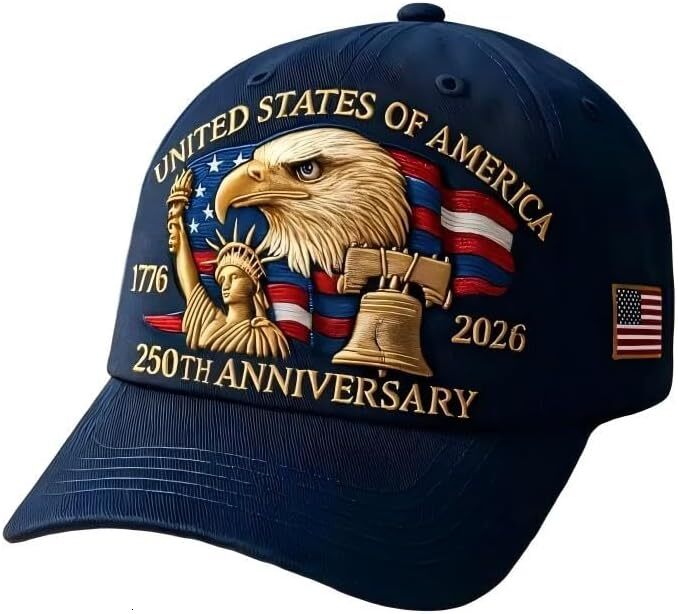 250th Anniversary USA Baseball Cap,Adjustable Retro Embroidered Hat for Men Women Gifts
